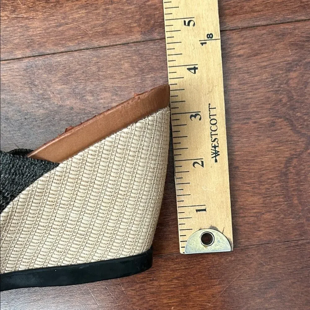 Usaflex Women's Gray Knit Wedge Slide Sandals, Size 8